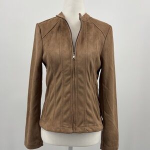 Blu Pepper Faux Suede Tan Jacket, Size Small